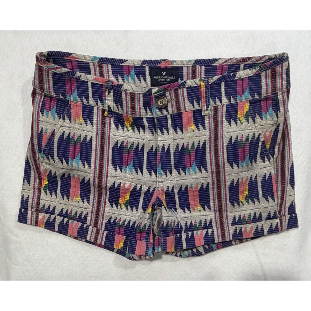 American Eagle Outfitters Women's Midi Stretch Multicolored Aztec Print Size 10